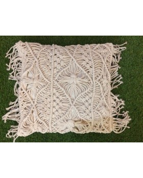 Hand made macrame cushion cover with frills 